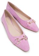 Suede horsebit ballerina shoes, light pink, 98-D-956-7-35, Photo 7