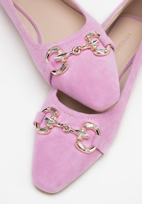Suede horsebit ballerina shoes, light pink, 98-D-956-7-39, Photo 8