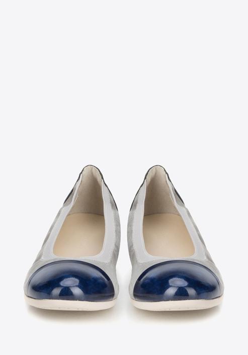 Women's shoes, grey-navy blue, 88-D-455-8-35, Photo 4