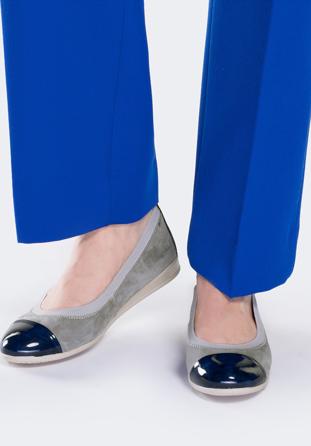 Women's shoes, grey-navy blue, 88-D-455-8-35, Photo 1