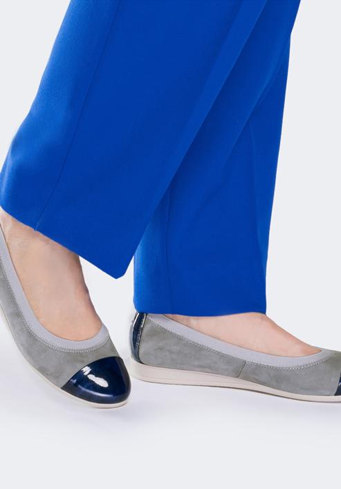 Women's shoes, grey-navy blue, 88-D-455-8-38, Photo 8