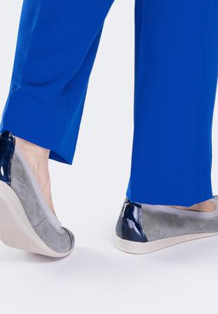 Women's shoes, grey-navy blue, 88-D-455-8-39, Photo 1