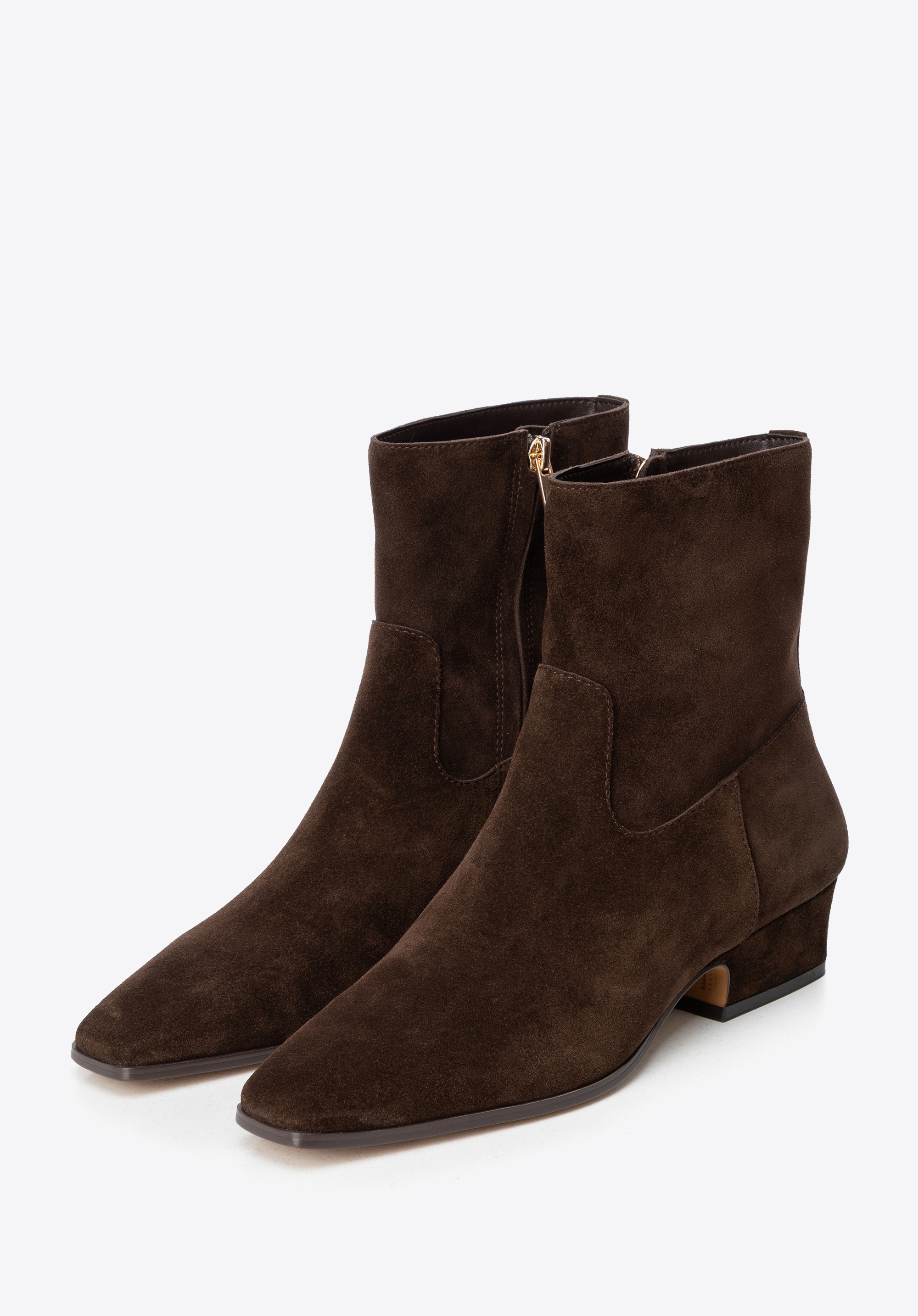 Elegant women's suede ankle boots, brown, 103-D-367-4-41, Photo 1