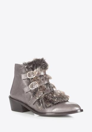 Women's ankle boots, grey, 87-D-463-8-36, Photo 1