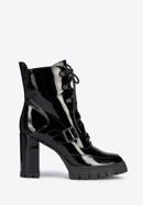 Leather high block heel boots, black, 95-D-801-1-36, Photo 1