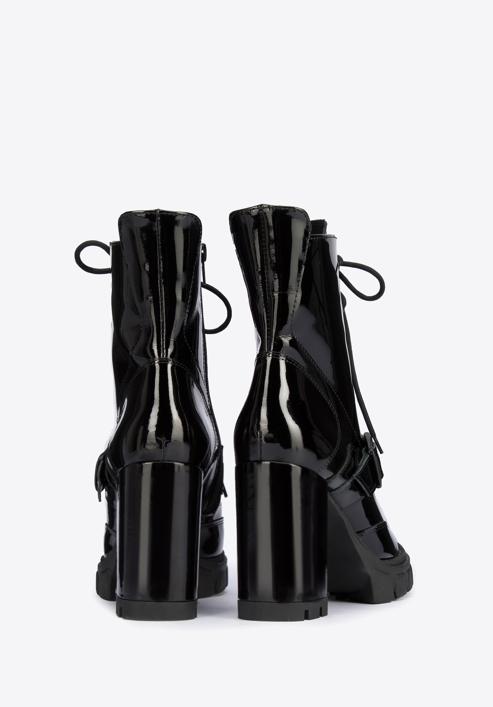 Leather high block heel boots, black, 95-D-801-1-36, Photo 4