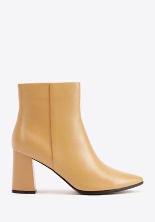 Flare-heeled boots, beige, 93-D-961-4-40, Photo 1