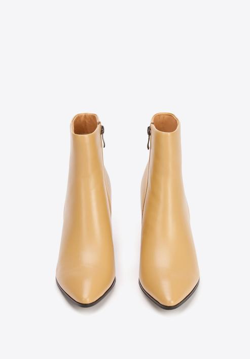 Flare-heeled boots, beige, 93-D-961-4-36, Photo 3