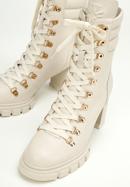 Leather block heel boots, cream, 97-D-521-0-41, Photo 6