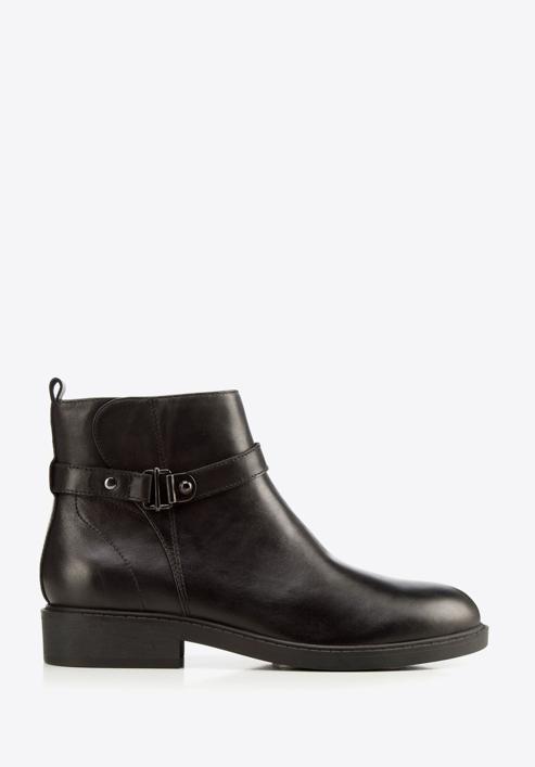 Leather ankle boots, black-graphite, 93-D-552-1D-40, Photo 1