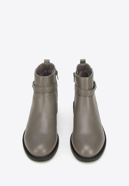 Leather ankle boots, grey, 93-D-552-1-37, Photo 3