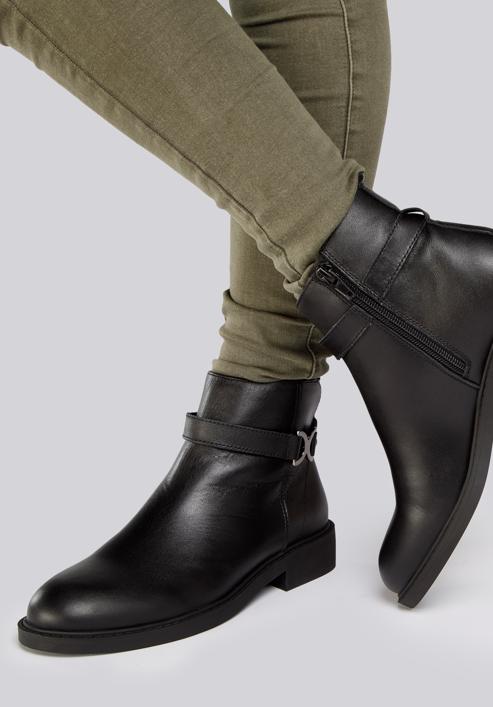 Leather ankle boots, black, 93-D-552-1D-38, Photo 30