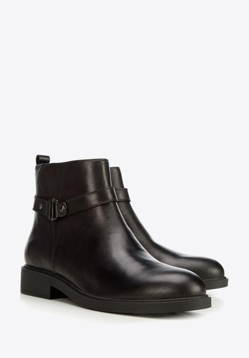 Leather ankle boots, black-graphite, 93-D-552-4-37, Photo 5