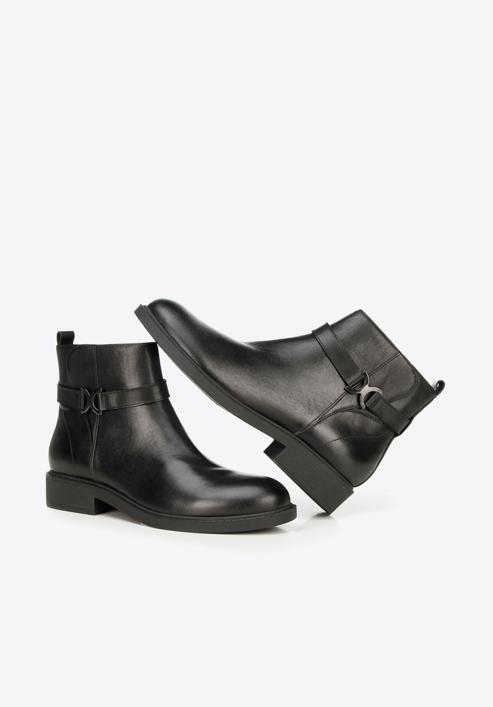 Leather ankle boots, black, 93-D-552-1D-38, Photo 5