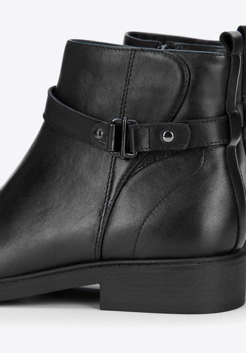 Leather ankle boots, black-graphite, 93-D-552-4-37, Photo 8