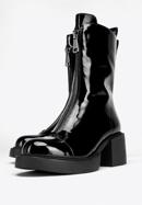 Leather ankle boots with front zip, black-graphite, 97-D-500-1L-36, Photo 7