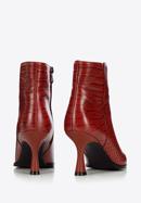 Croc-embossed leather ankle boots, burgundy, 95-D-506-3-39, Photo 5