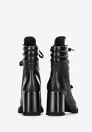 Monogram leather lace up boots, black, 97-D-521-1-41, Photo 4