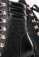 Monogram leather lace up boots, black, 97-D-521-1-39, Photo 7