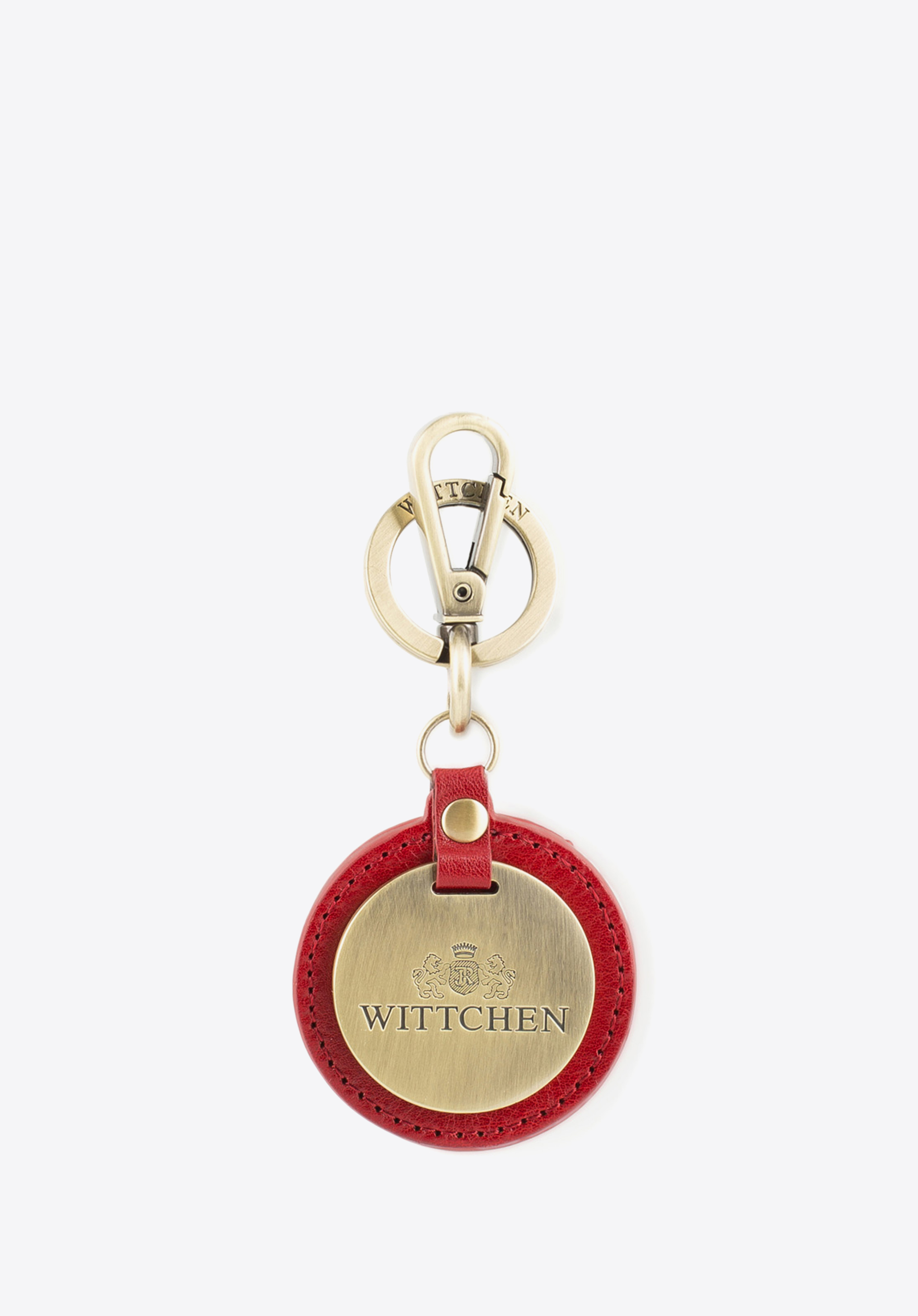 Brelok skórzany okrągły, czerwony, 03-2B-002-Z3, Zdjęcie 1