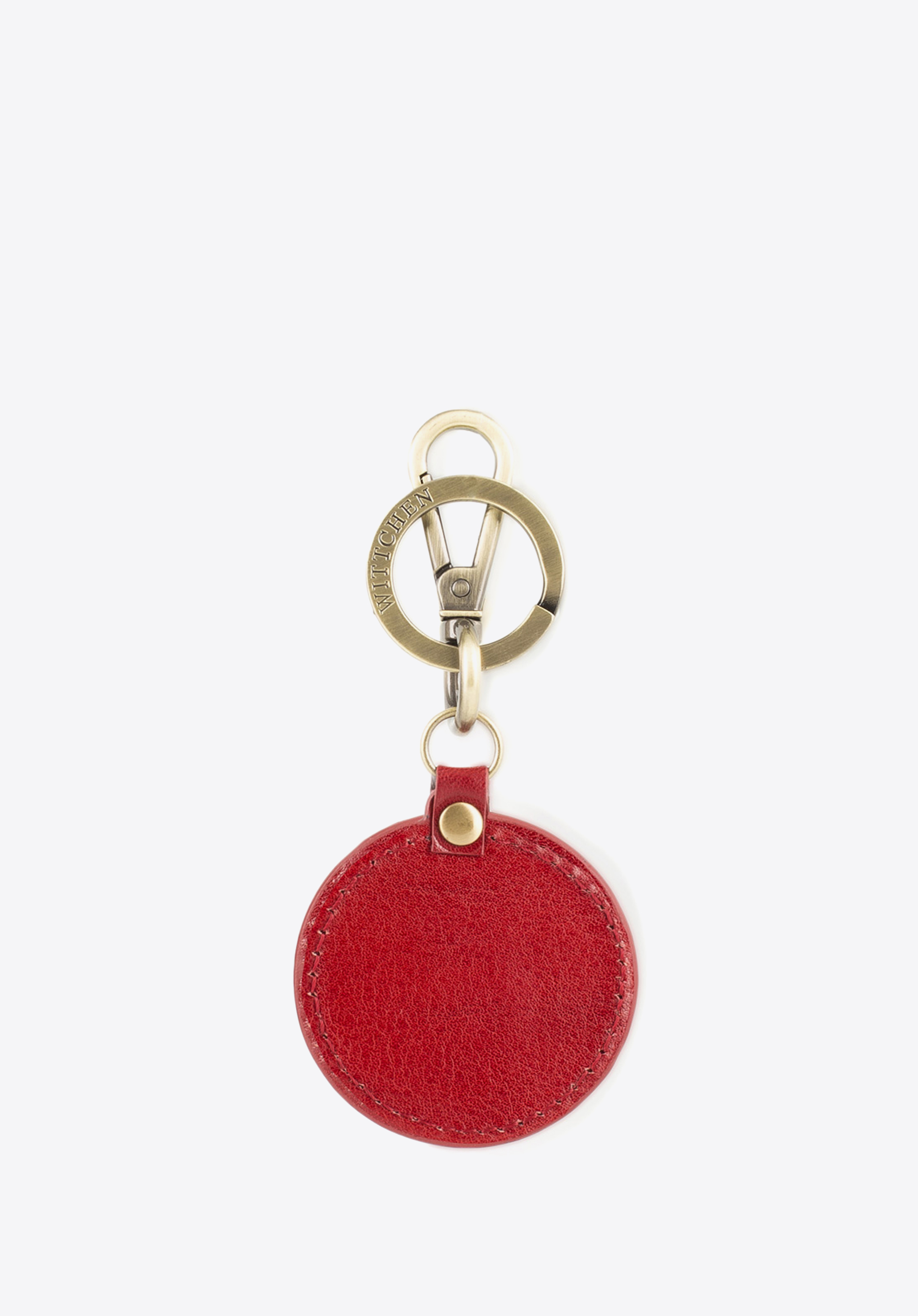 Brelok skórzany okrągły, czerwony, 03-2B-002-Z3, Zdjęcie 1