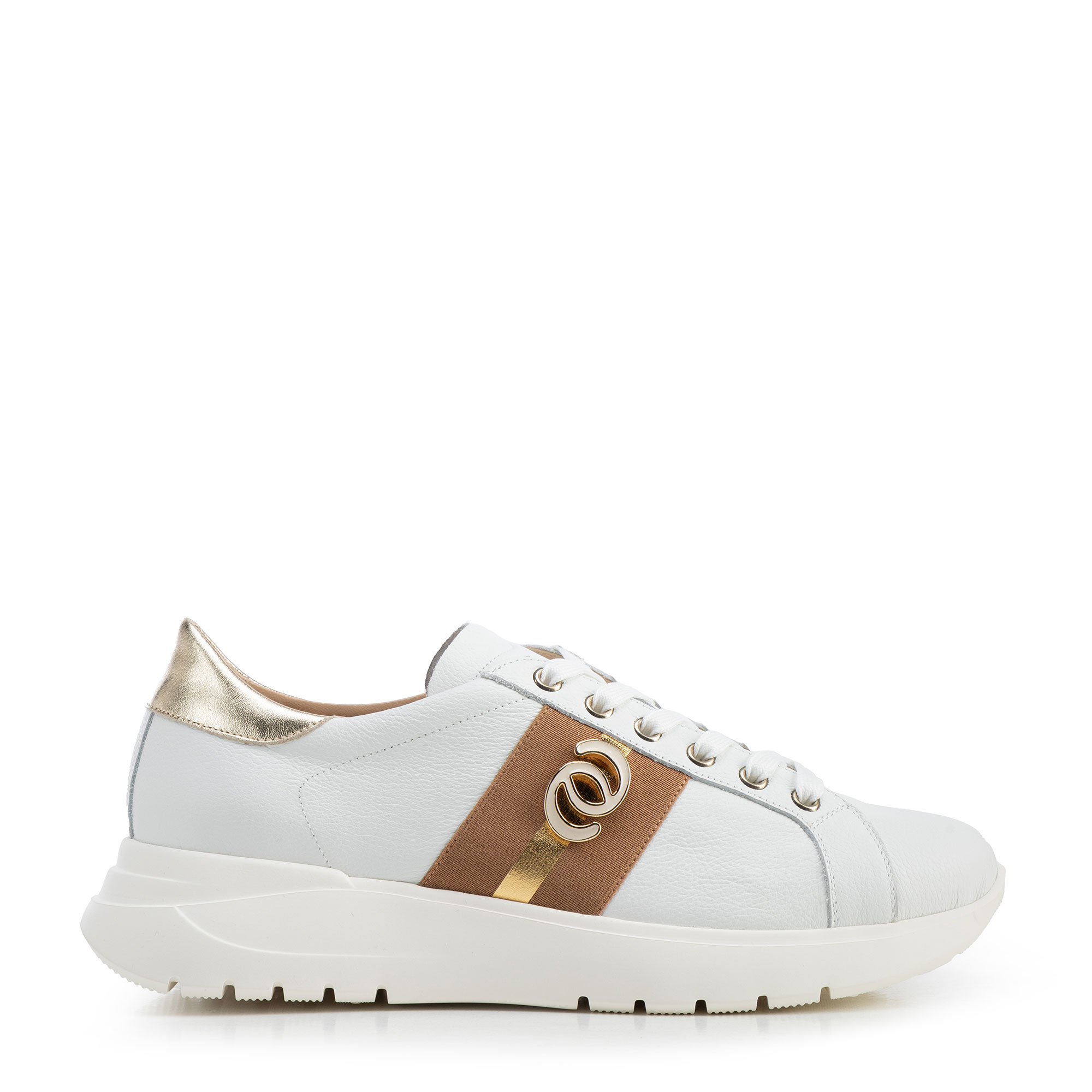 Dámske kožené sneakersy zlaté 100-D-100-0