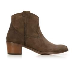 Suede cowboy ankle boots, brown, 92-D-051-4-40, Photo 1
