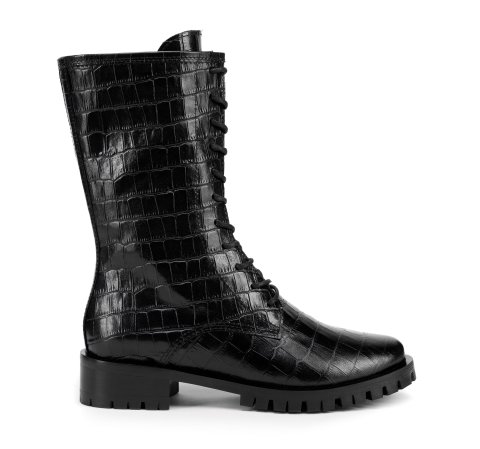 Классические ботинки  из кожи с крокодиловой текстурой 93-D-805-1