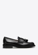 Women's leather tassel loafers, black, 98-D-105-9-38_5, Photo 1