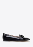 Women's patent leather moccasins with decorative buckle, black, 98-D-106-1-37_5, Photo 1