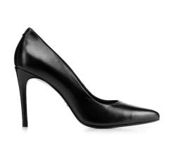 Leather stiletto heel shoes, black, BD-B-810-1-37, Photo 1