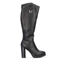 Women's knee high boots, black, 87-D-205-1-36, Photo 1