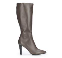 Women's knee high boots, grey, 87-D-206-8-41, Photo 1