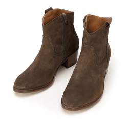 Suede cowboy ankle boots, brown, 92-D-051-4-36, Photo 1