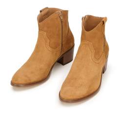 Suede cowboy ankle boots, camel, 92-D-051-5-41, Photo 1
