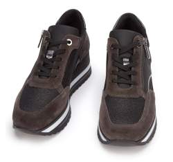 Damskie sneakersy zamszowe z suwakiem, brązowy, 93-D-651-8-37, Zdjęcie 1