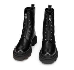 Women's combat boots with studded details., black, 93-D-804-1-36, Photo 1