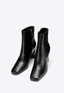 Women's monogram leather ankle boots, black, 97-D-514-3-37, Photo 2