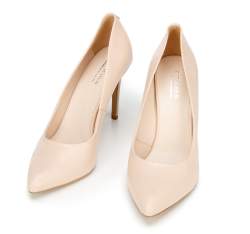 Leather stiletto heel shoes, beige, BD-B-810-9-38, Photo 1