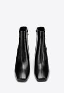 Women's monogram leather ankle boots, black, 97-D-514-0-41, Photo 3