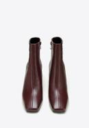 Women's monogram leather ankle boots, plum, 97-D-514-3-38, Photo 3