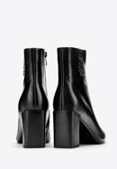 Women's monogram leather ankle boots, black, 97-D-514-1-36, Photo 4