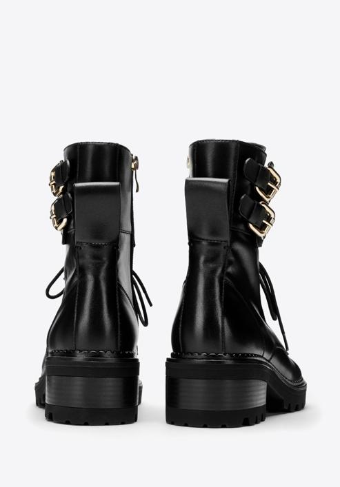 Women's leather combat boots, black, 97-D-520-1-40, Photo 4