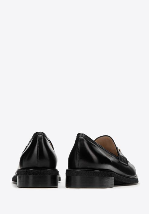 Women's leather tassel loafers, black, 98-D-105-1-40, Photo 4