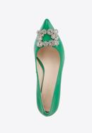 Leather stiletto heel shoes with gleaming buckle detail, green, 96-D-956-1-37, Photo 5