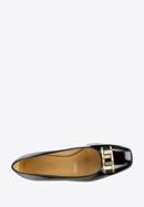 Patent leather court shoes with geometric buckle detail, black, 97-D-109-1-37_5, Photo 5