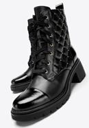 Women's quilted leather combat boots, black, 97-D-508-1-38, Photo 6