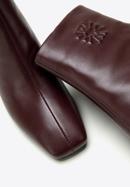 Women's monogram leather ankle boots, plum, 97-D-514-3-38, Photo 6