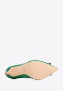 Leather stiletto heel shoes with gleaming buckle detail, green, 96-D-956-1-37, Photo 7