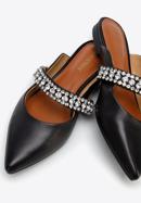 Leather mules with sparkling trim strap, black, 96-D-958-9-39, Photo 7